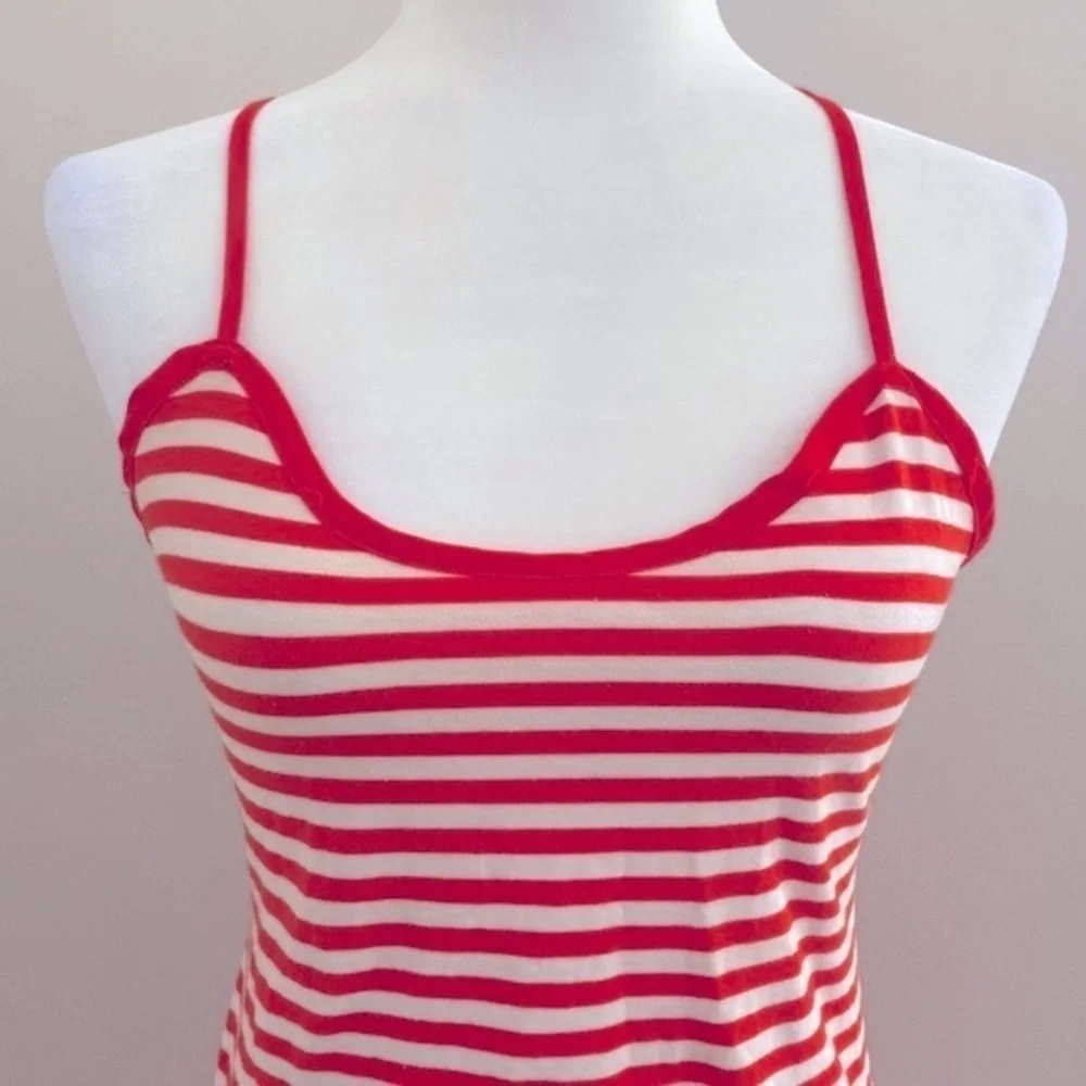 Vintage 90’s Victoria’s Secret orange and white cotton & chiffon slip